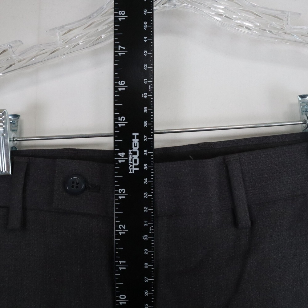 JF J Ferrar Pants Mens 30x30 Dress Slacks Suit Formal Flat Front Dark Gray - Picture 4 of 7